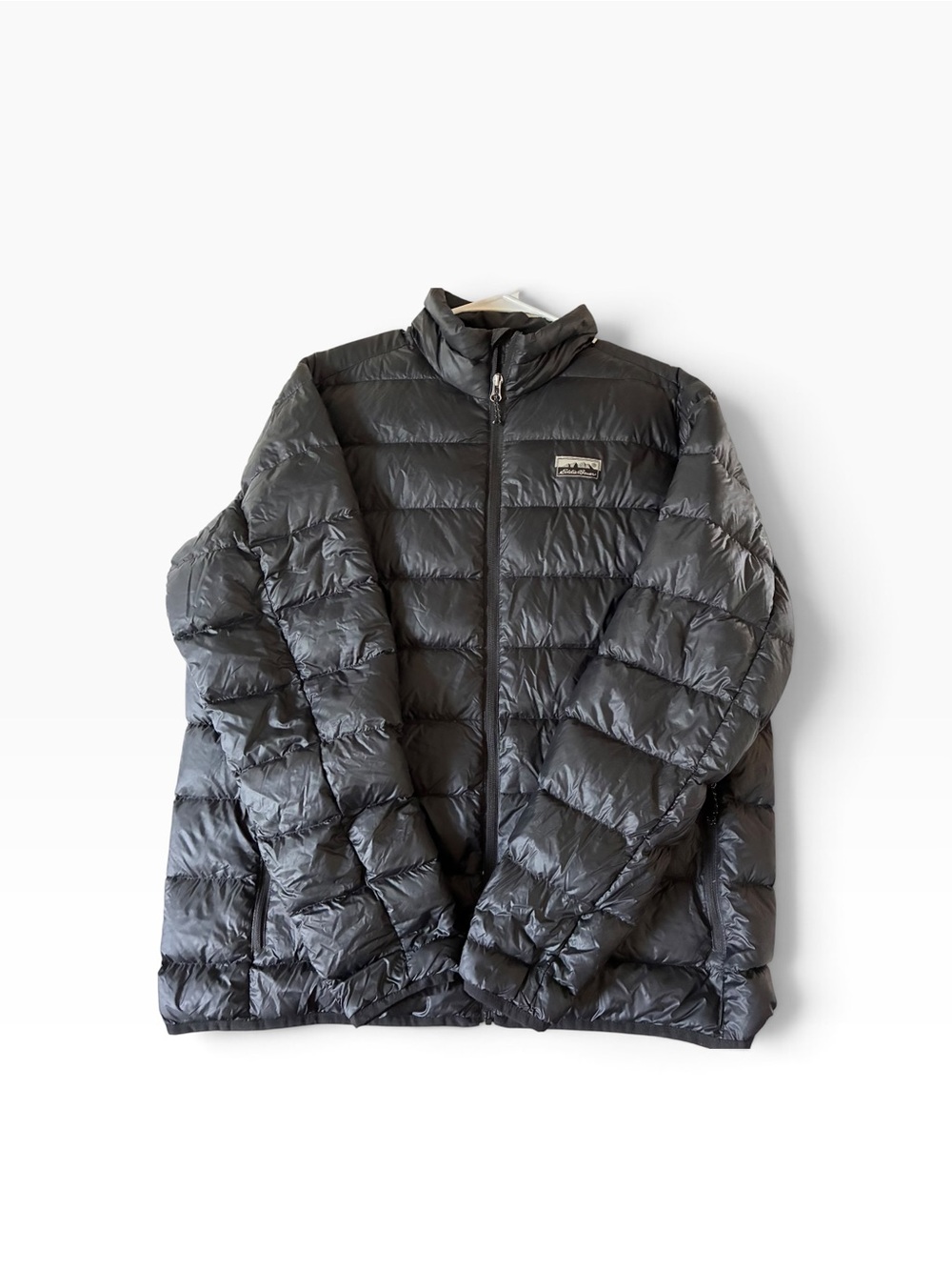 Eddie Bauer CirrusLite Packable Down Puffer Jacket Black Burgundy Men's Large